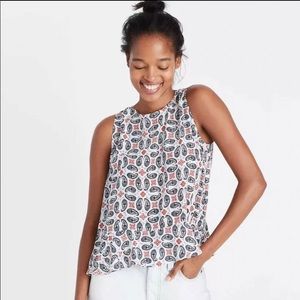 NWOT Madewell Silk Bandana Print Sleeveless Blouse XS